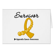 Appendix Cancer Survivor Gemstone Ribbon Card