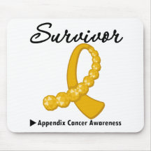 Appendix Cancer Survivor Gemstone Ribbon Mousemat