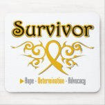 Appendix Cancer Survivor Tribal Ribbon Mouse Pad
