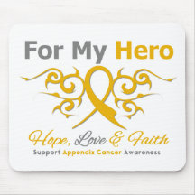 Appendix Cancer Tribal Ribbon Hero Mousepads