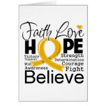 Appendix Cancer Typographic Faith Love Hope Cards