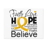 Appendix Cancer Typographic Faith Love Hope Post Cards