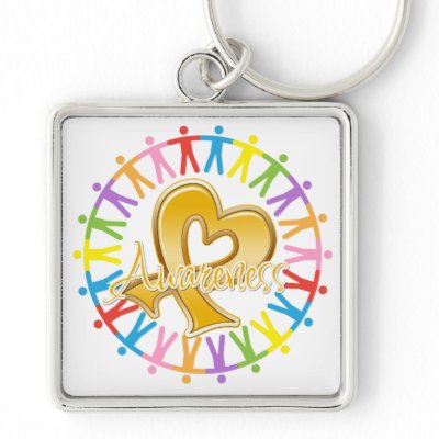 Appendix Cancer Unite in Awareness Keychains by giftsforawareness