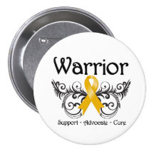 Appendix Cancer Warrior Scroll Pinback Buttons