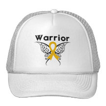 Appendix Cancer Warrior Tribal Butterfly Mesh Hat