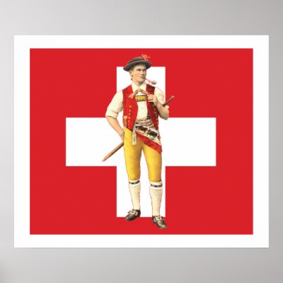 Appenzell Innerrhoden Trachten Swiss Flag Poster by AntiqueImages
