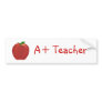 Apple, A+ Teacher bumper sticker