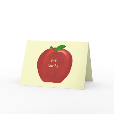 Apple, A+ Teacher card, with verse by Cherylsart