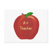 Apple, A+ Teacher postcard