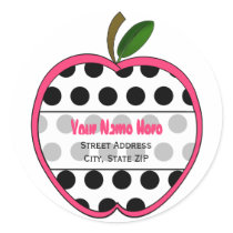 Apple Address Label - Polka Dot