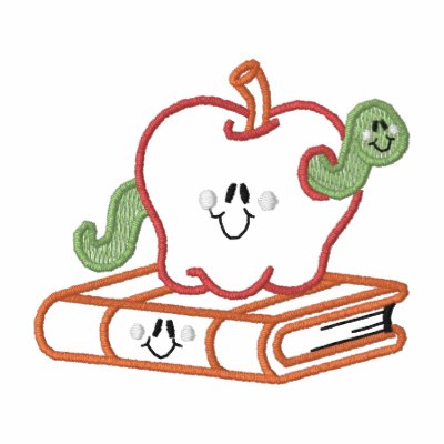 Apple and Book by ZazzleEmbroidery