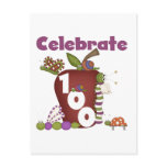 Apple and Bugs Celebrate 100 Tshirts and Gifts Post Cards