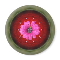 apple and daisy fridge magnet