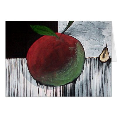 Apple and Pear by Gregory Gallo Greeting Cards by arteology
