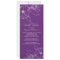 Apple Blossom Purple Bridal Shower Invitation