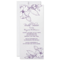 Apple Blossom Purple Bridal Shower Invitation