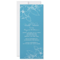 Apple Blossom Turquoise Bridal Shower Invitation