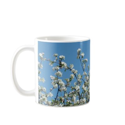 Apple Blossoms and Blue Sky Mug by Quequay