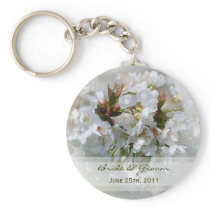 Apple Blossoms Bride & Groom Keychain