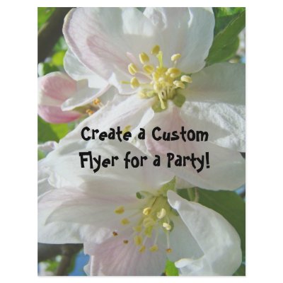 Apple Blossoms Custom Flyers Parties Office Shower by Basleeartprintgifts