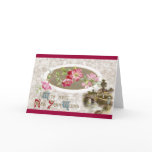 Apple Blossoms on Vintage New Year's Postcard