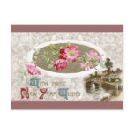 Apple Blossoms on Vintage New Year's Postcard