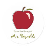Apple Bookplates Round Sticker