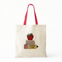 Apple, Books, Pencil Teachers Rock Canvas Bag