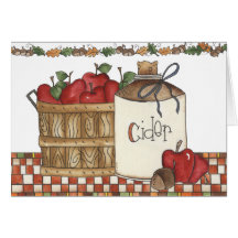 apple cider and apple picking greeting card