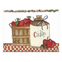apple cider and apple picking postcards