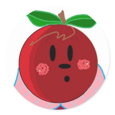 Apple Face  Girl Sticker by seashell2