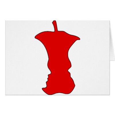 Apple Face Optical Illusion Cards by illusionwear
