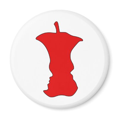 Apple Face Optical Illusion Fridge Magnets by illusionwear