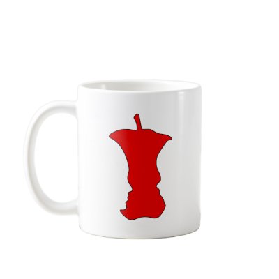 Apple Face Optical Illusion Mugs by illusionwear