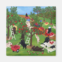 Apple Farm Labradors Refrigerator Magnet