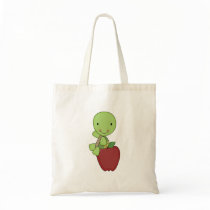 apple for teacher turtle tote bags