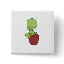 apple for teacher turtle button