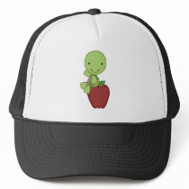 apple for teacher turtle trucker hat