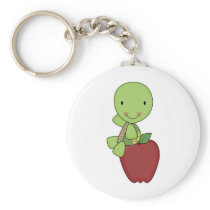 apple for teacher turtle keychain