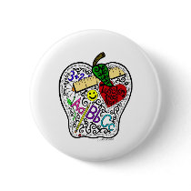 Apple for the teacher pinback button