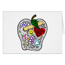 Apple for the teacher greeting cards