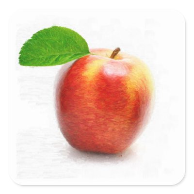 Apple Fruit Painting Art - Stickers by NhanNgo