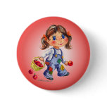 APPLE GIRL by SHARON SHARPE Button