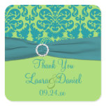 Apple Green and Turquoise Wedding Favour Sticker