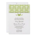 Apple Green and White Butterfly Wedding Invitation