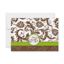 Apple Green Brown Response Card Announcement