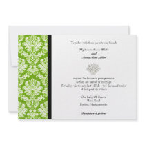 Apple Green Classic Damask Wedding Invitation