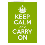 Apple Green Keep Calm and Carry On Cards