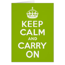 Apple Green Keep Calm and Carry On Cards