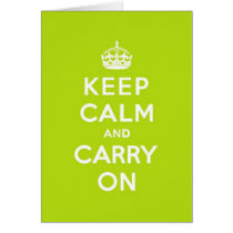 Apple Green Keep Calm and Carry On Greeting Card